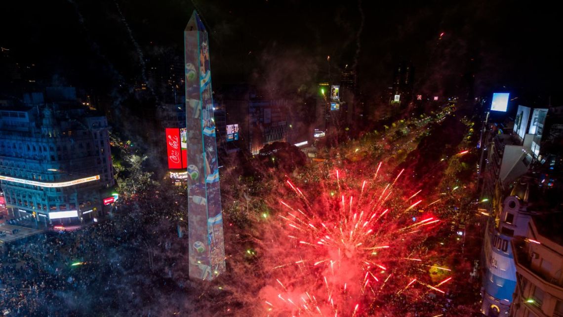 Celebración del subcampeonato de la Selección Argentina