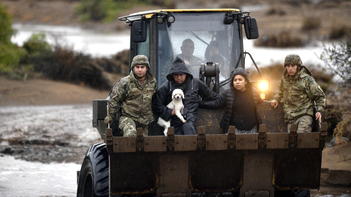 Ejército rescató familias y mascotas en sector rural de Tambillos