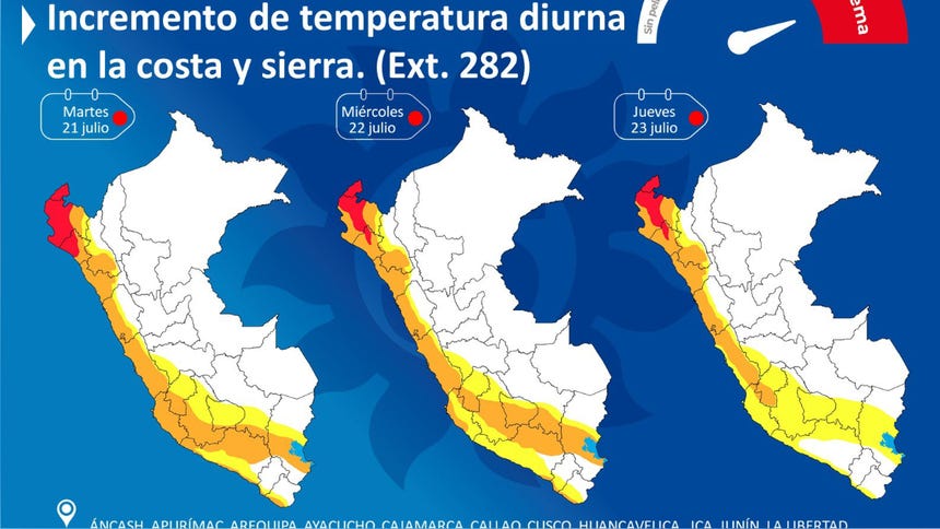 Senamhi alerta por aumento de temperaturas y radiación ultravioleta en la costa y sierra del Perú