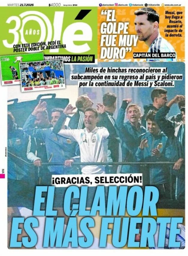Portadas latinoamericanas del martes 21 de julio de 2026