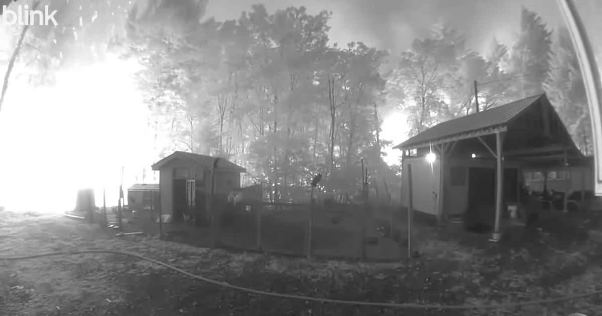 Wildfire approaches B.C. farmhouse as doorbell video captures real-time danger