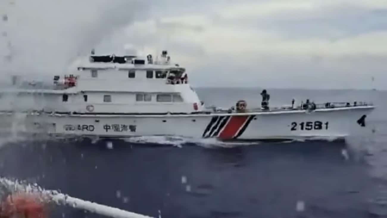 China Coast Guard Continues Water Cannon Attacks on Philippine Vessels Near Bajo de Masinloc