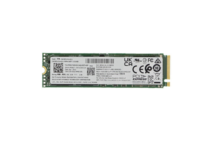 Dell 1TB PCIe NVMe Gen3 M.2 2280 SSD YVK1F | Buy Online
