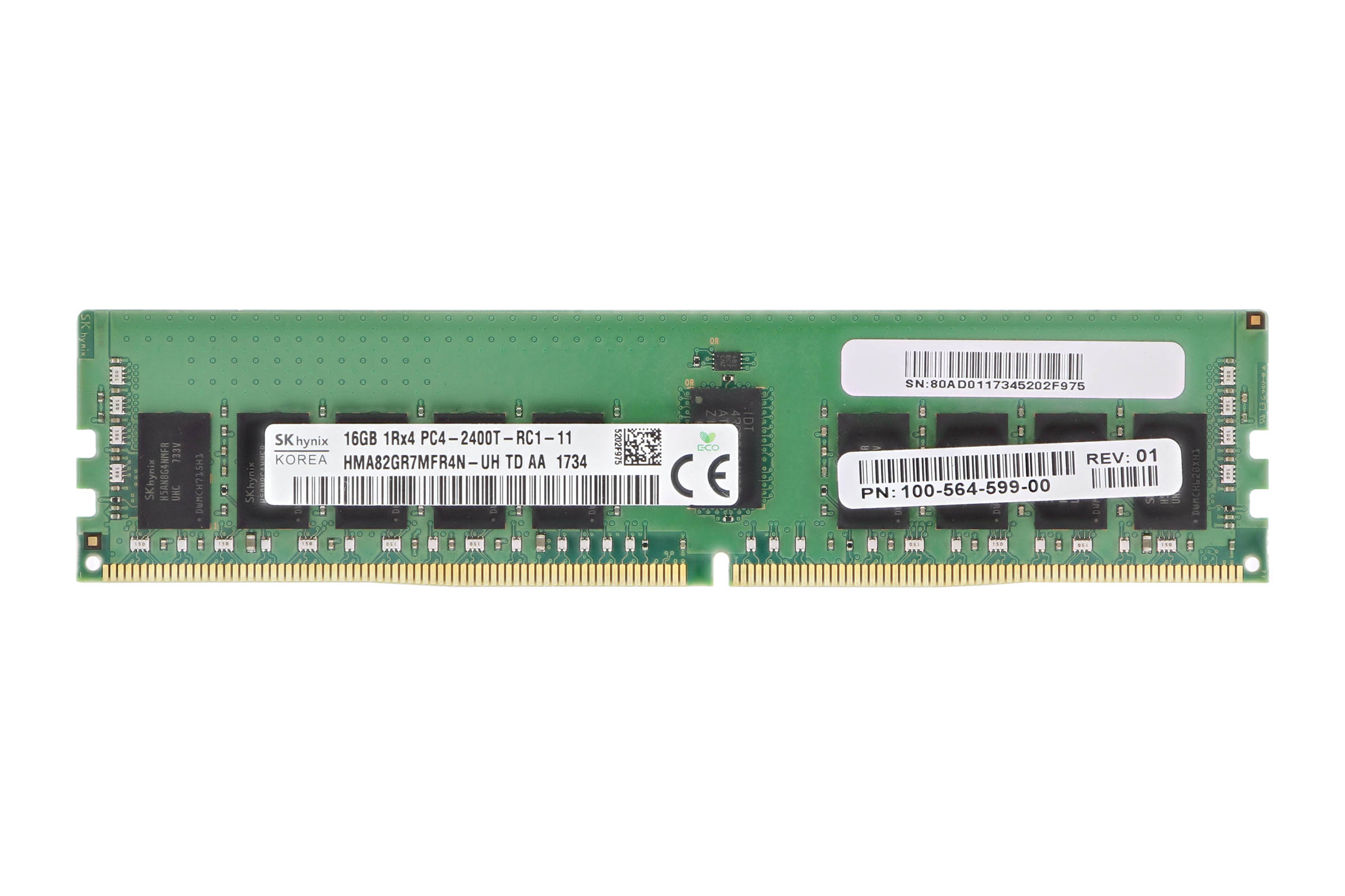 MEMORIA  DE 16GB  HYNIX PC4-19200 DDR4-2400MHz ECC REG HMA82GR7MFR4N-UH   - PRODUCTO DE SEGUNDO USO