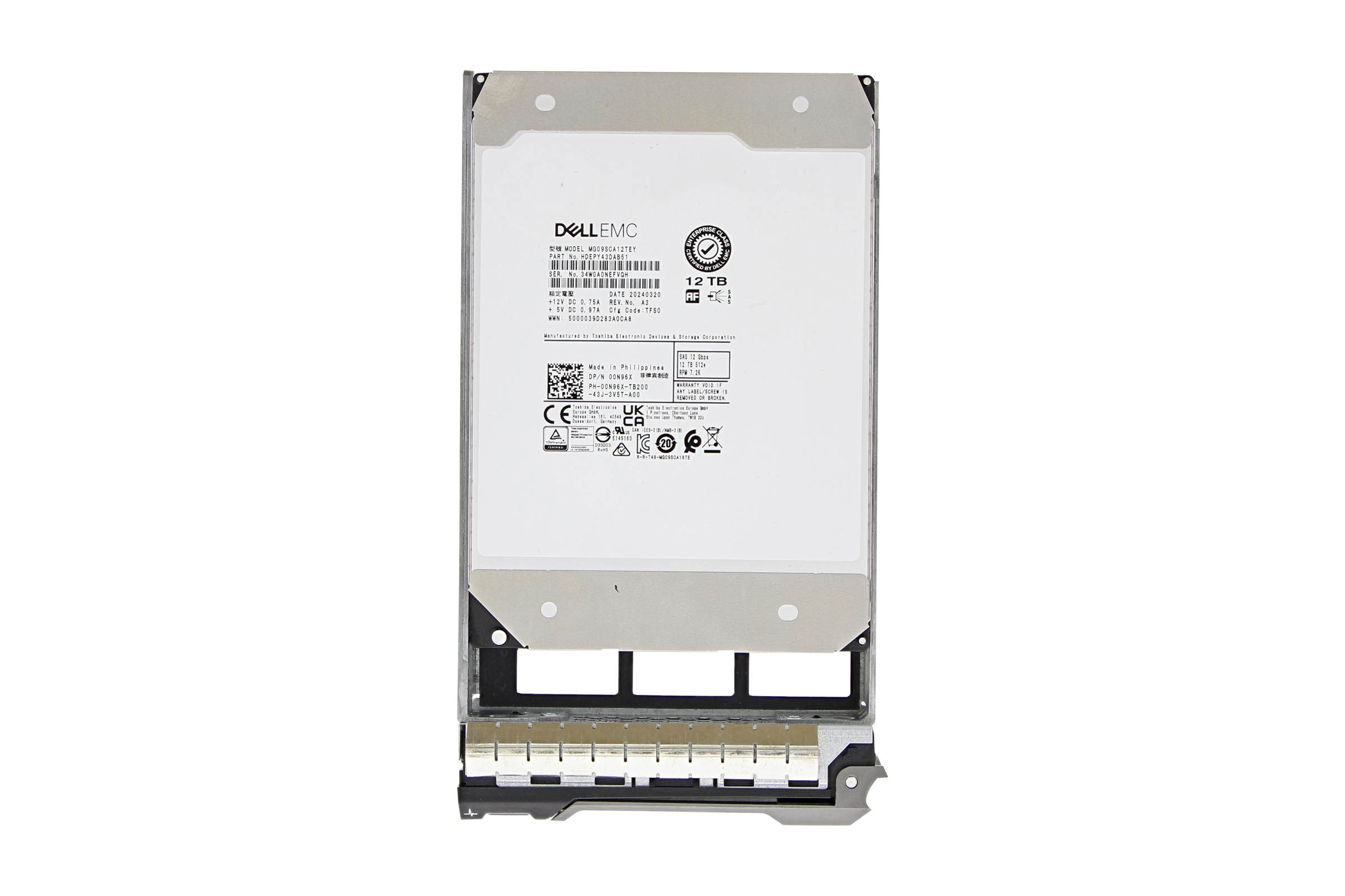 Dell 12TB SAS 3.5" 12G Hard Drive 0N96X | Buy Online