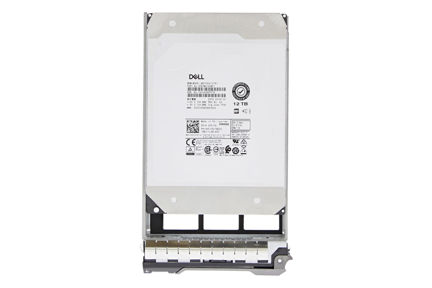 Dell 12TB SAS 3.5" 12G New Pull Hard Drive KFJ7G | Buy Online
