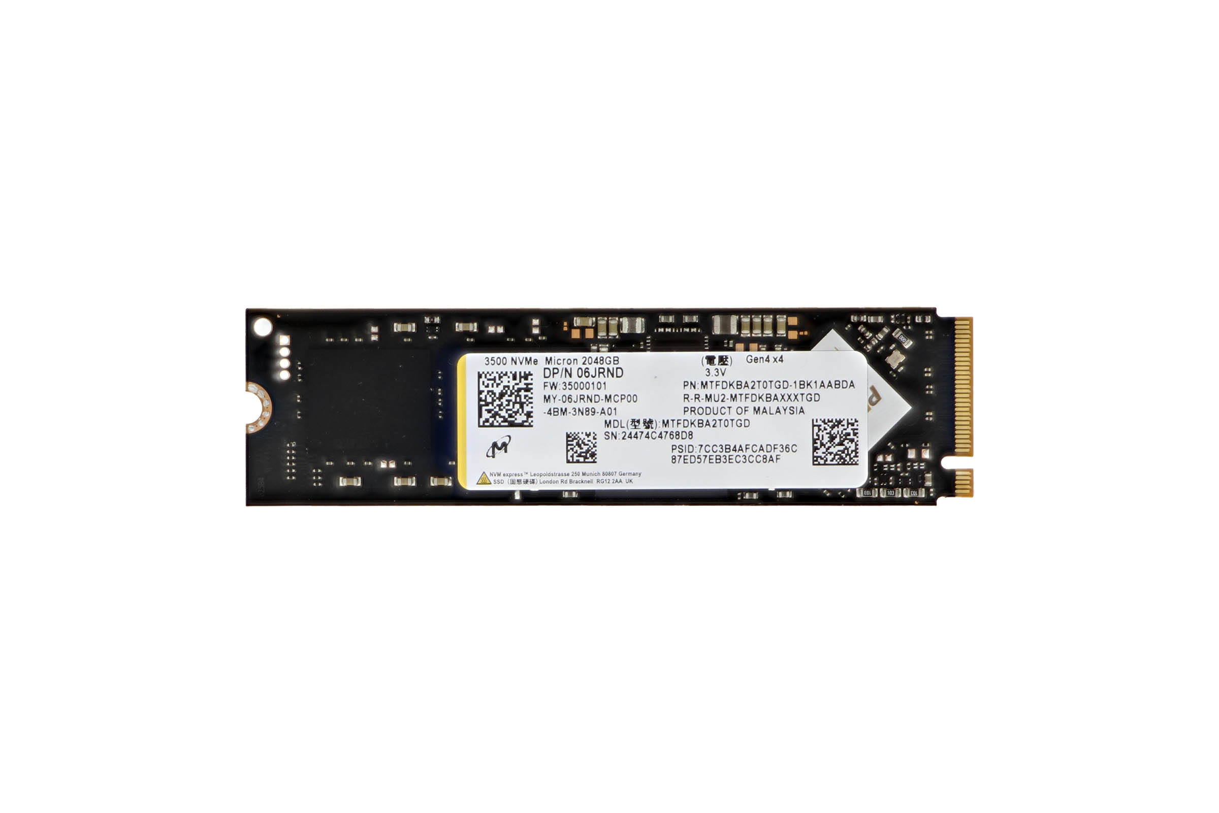 Dell 2TB PCIe NVMe Gen4 M.2 2280 New Pull SSD 6JRND | Buy Online