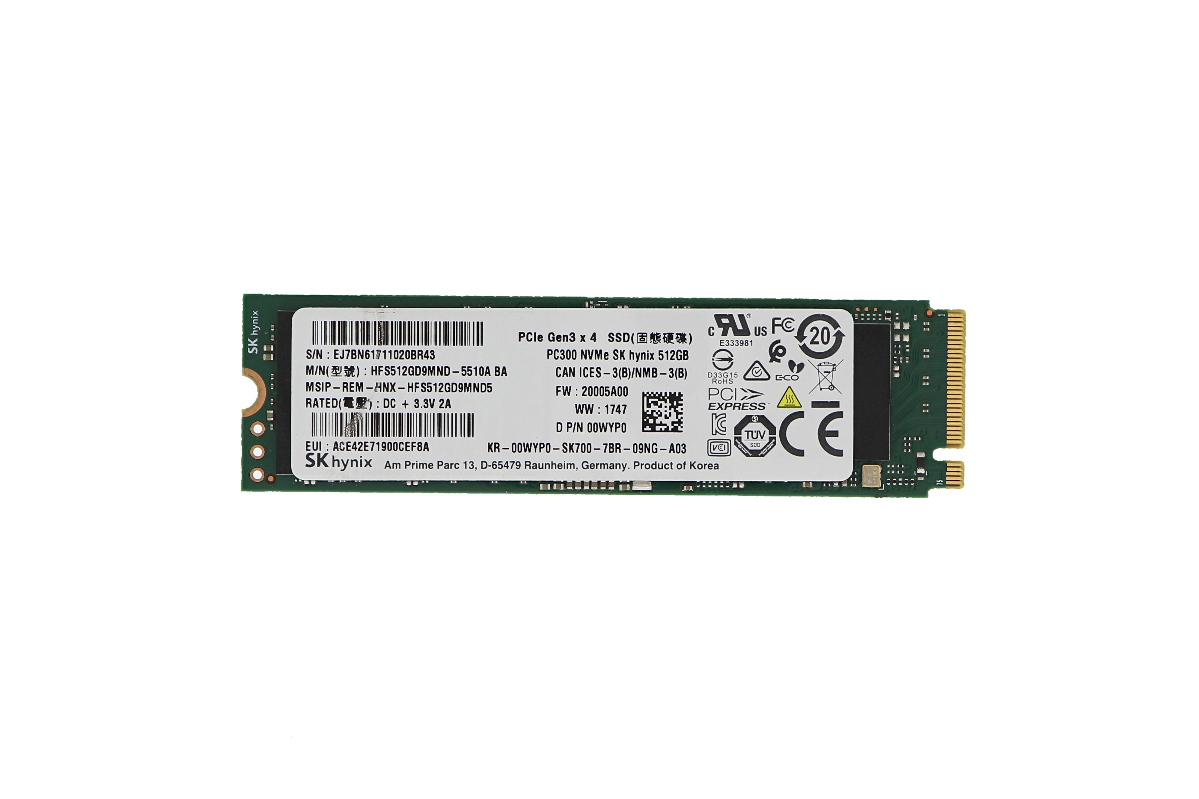 【未使用】② DELL 512GB SSD （ WD ）