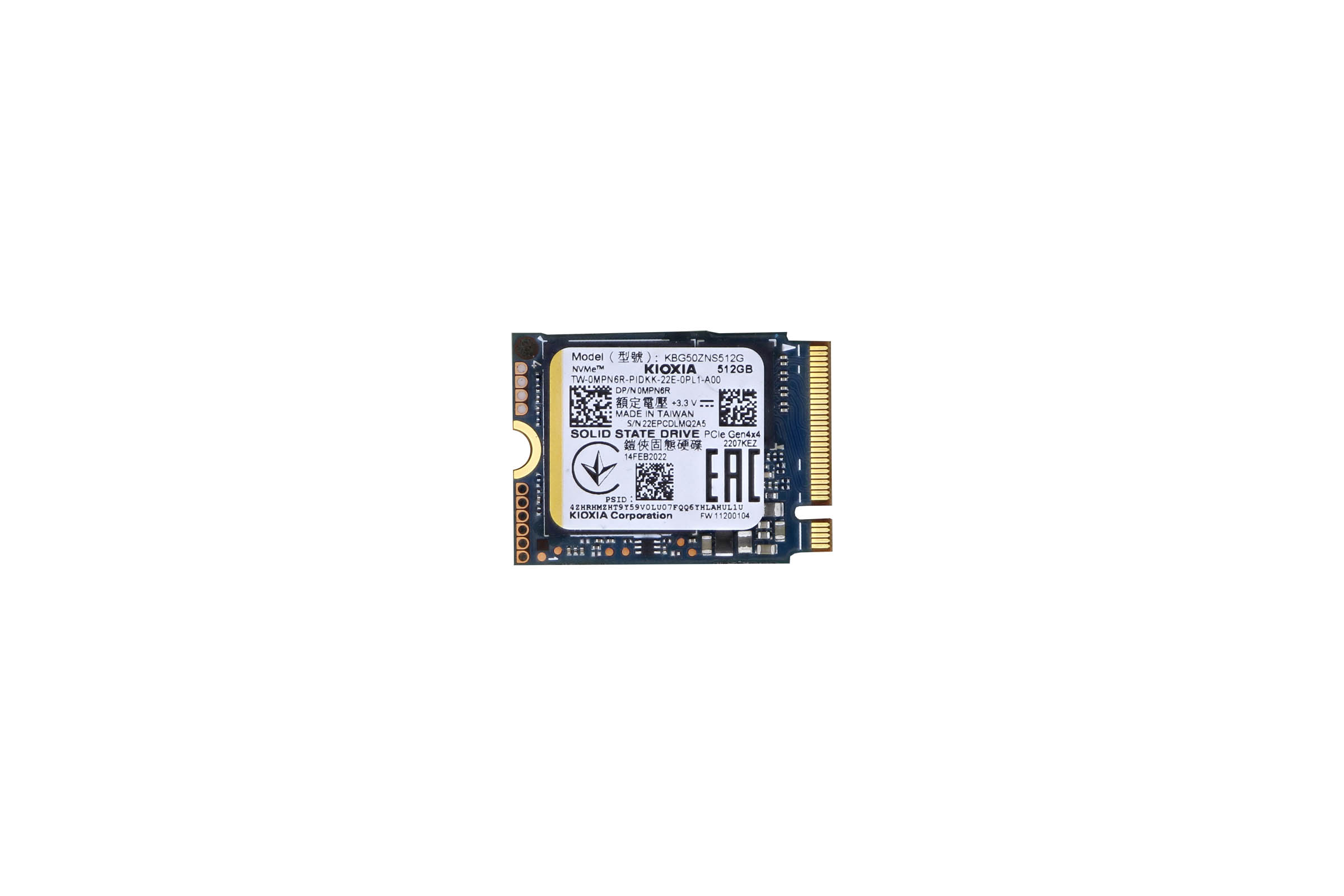 Dell 512GB PCIe NVMe Gen4 M.2 2230 New Pull SSD MPN6R | Buy Online