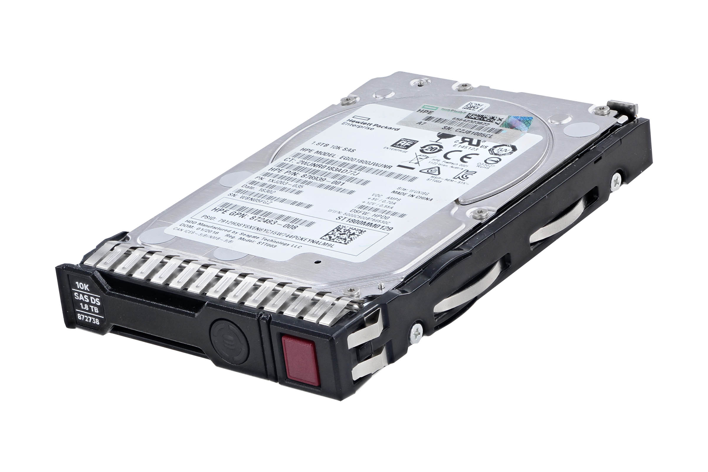872481-B21 872738-001 HPE 1.8TB 12G SAS 10K ENT 2.5" SFF SC DS HDD HPE