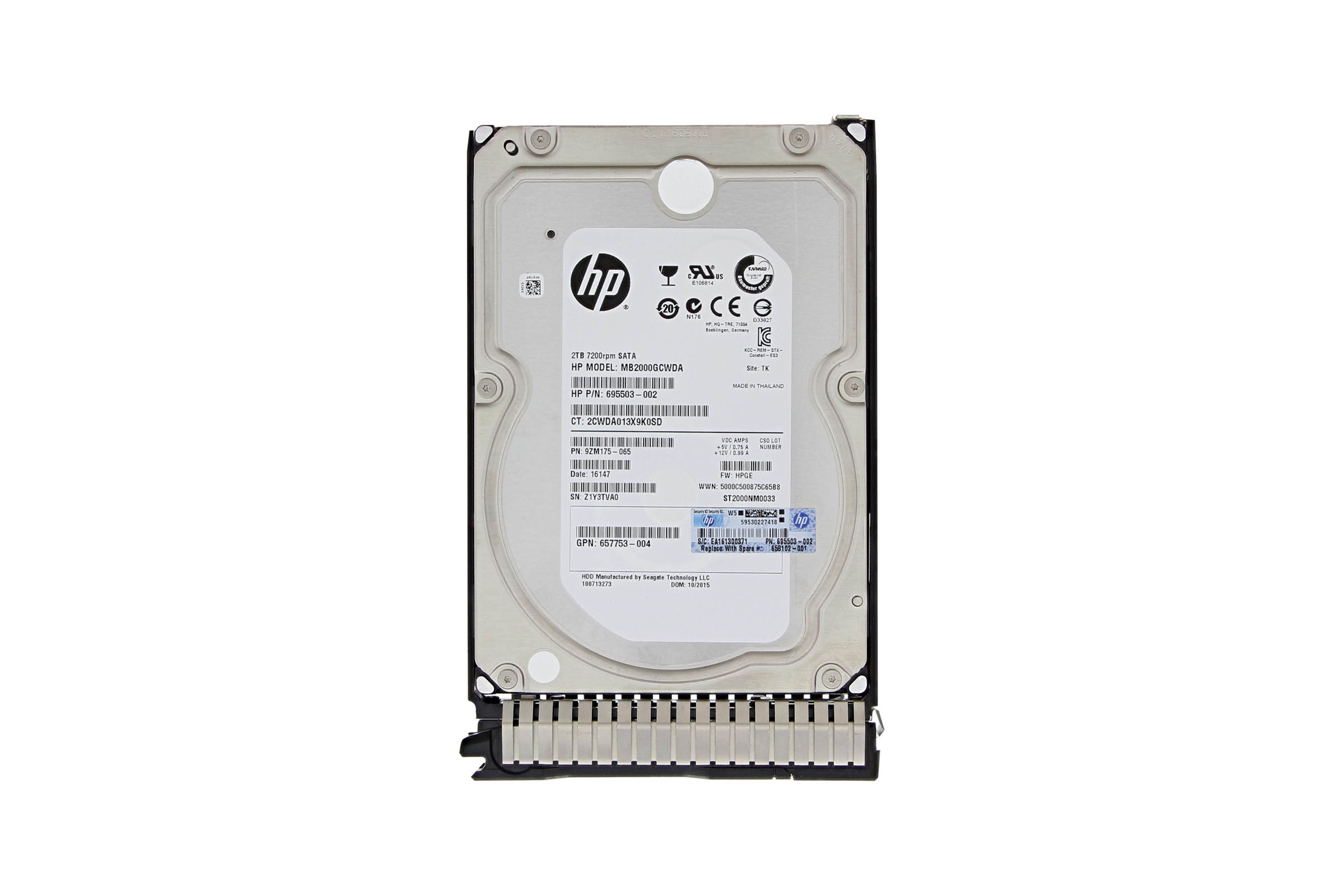 1年保証/再生品】658079-B21 HP 658102-001 2TB 6G 7.2K LFF 3.5