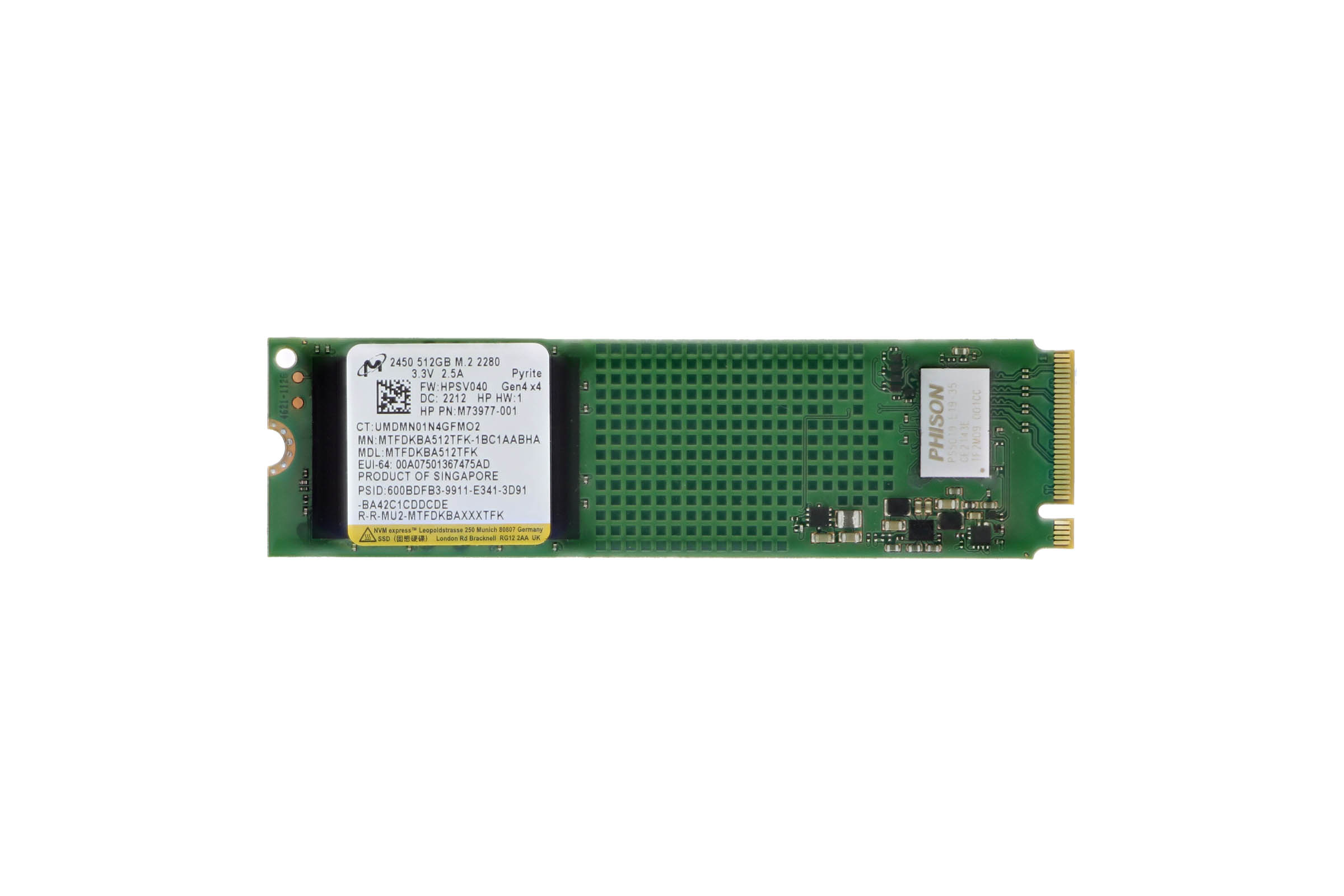 HP 512GB PCIe NVMe Gen4 2280 SSD M73977-001 Buy Online