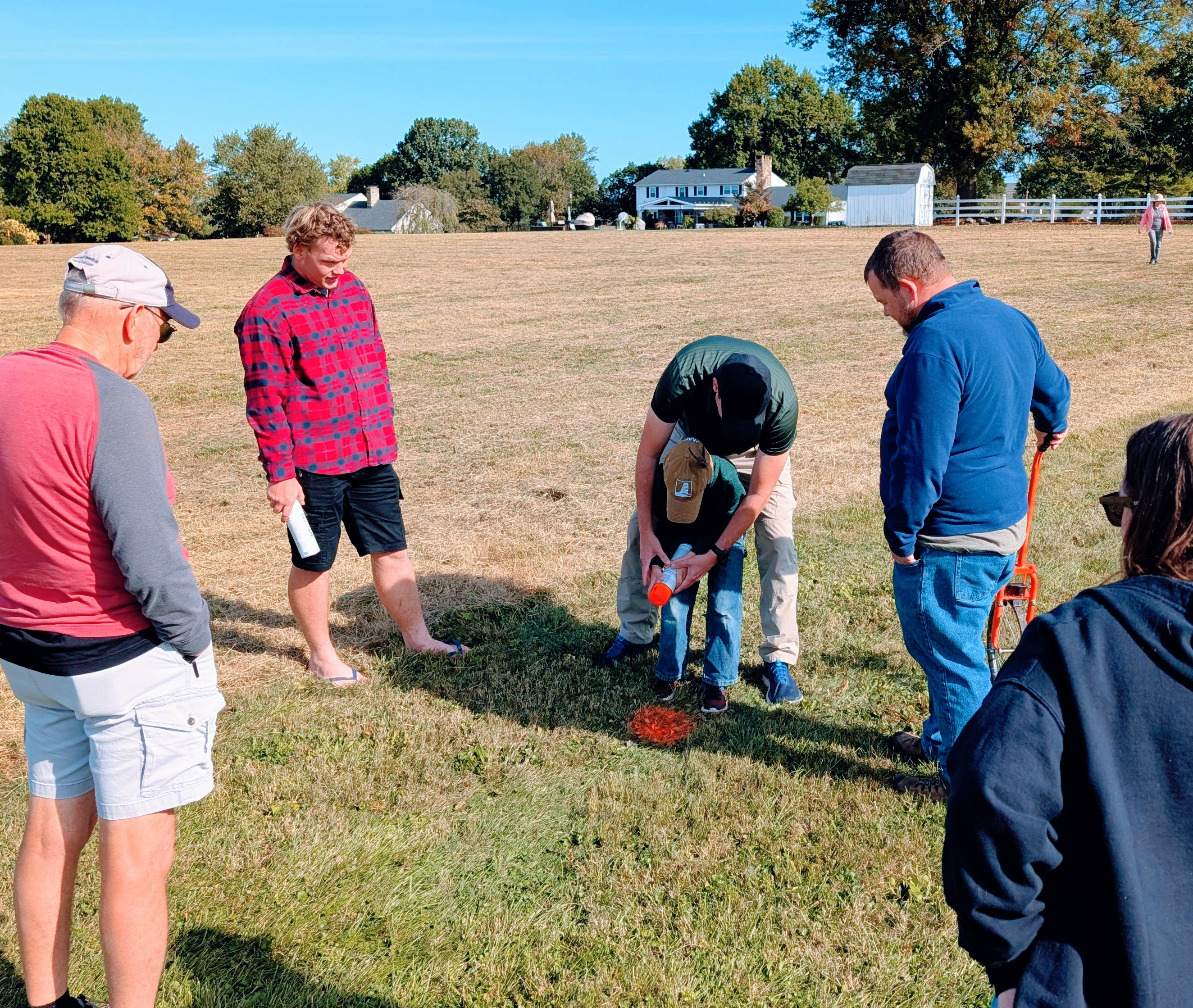 People in a field