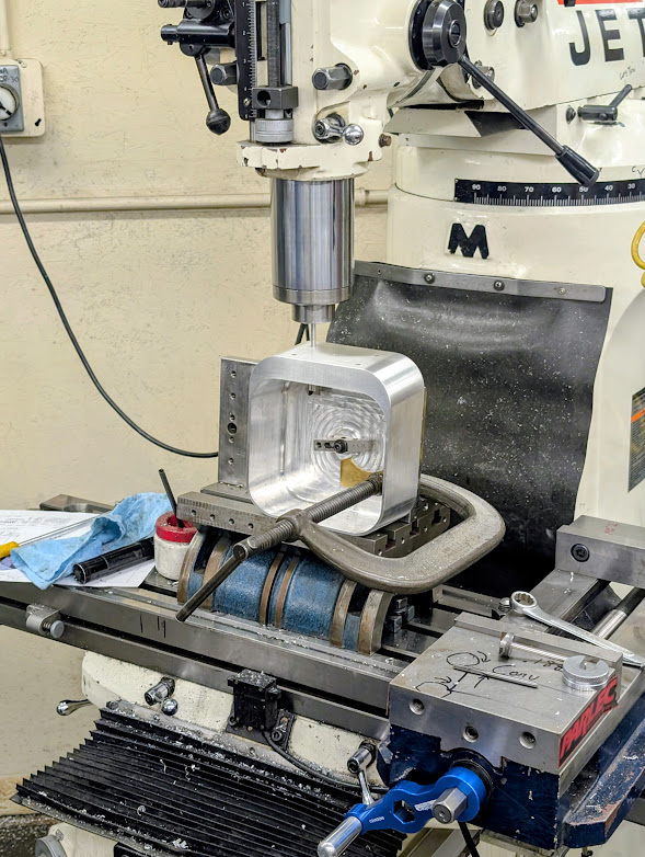 close-up of mounting backet