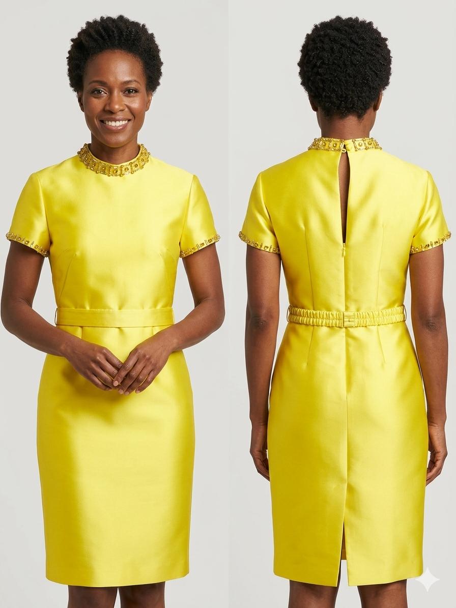 Vestido Justo Mikado Zibeline  variação 2