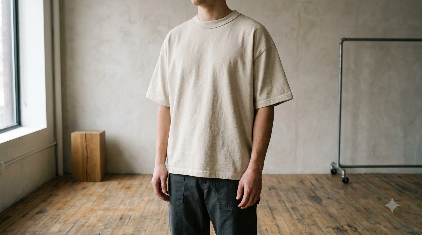 Áo Thun Boxy Là Gì? Cách Chọn Form, Vải & Định Lượng Cho Local Brand 2026 Neutral boxy t shirt 20260915141057 bd6cfp