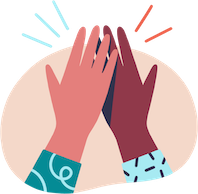 Illustration of hands high-fiving