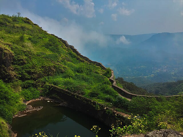 The powerful stone architecture of Lohagad Fort