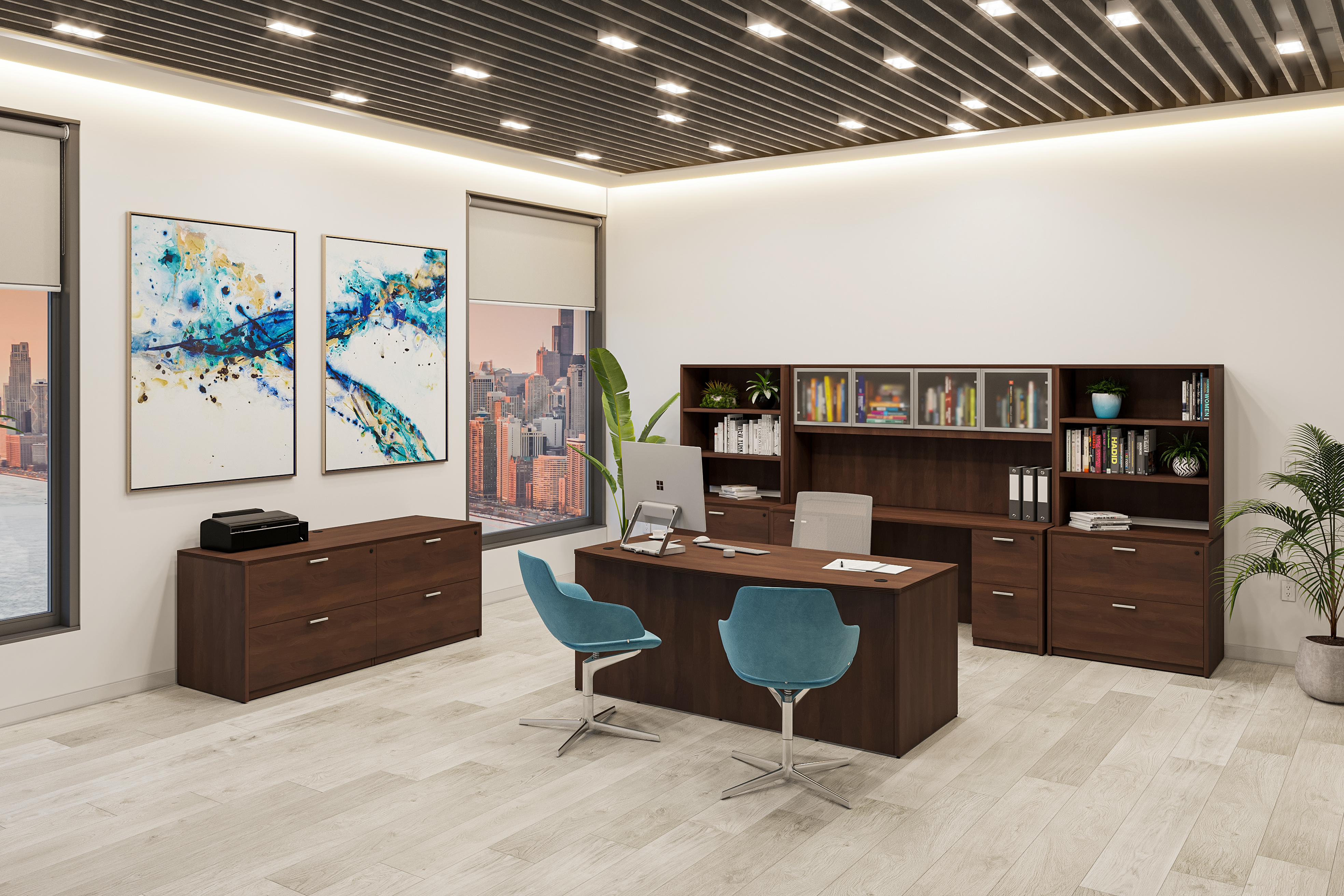 Kai Private Office in Walnut