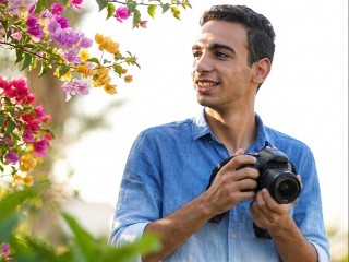 Outdoor Flowers & DSLR – برومبت الصور والتصميم احترافي