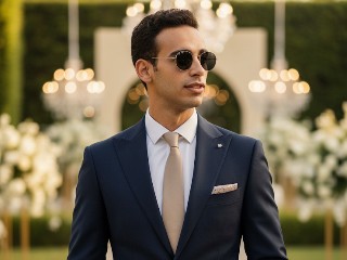 Golden Suit Elegance – برومبت الصور والتصميم احترافي