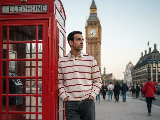 London Booth Pose – برومبت الصور والتصميم احترافي