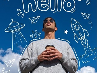 Sky Doodle Hello – برومبت الصور والتصميم احترافي
