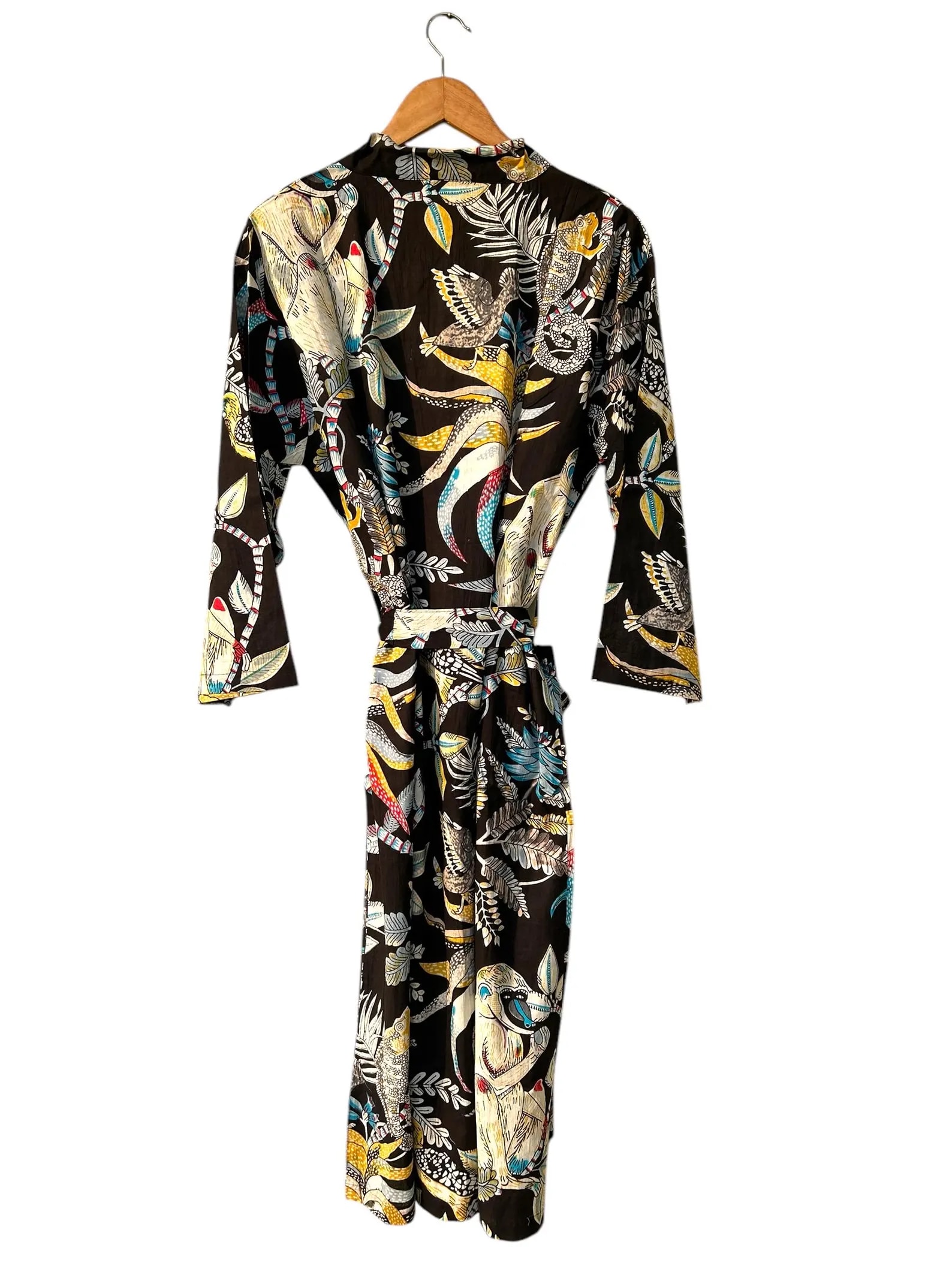 Black Cotton Gown & Dress for Women Odhvica front view