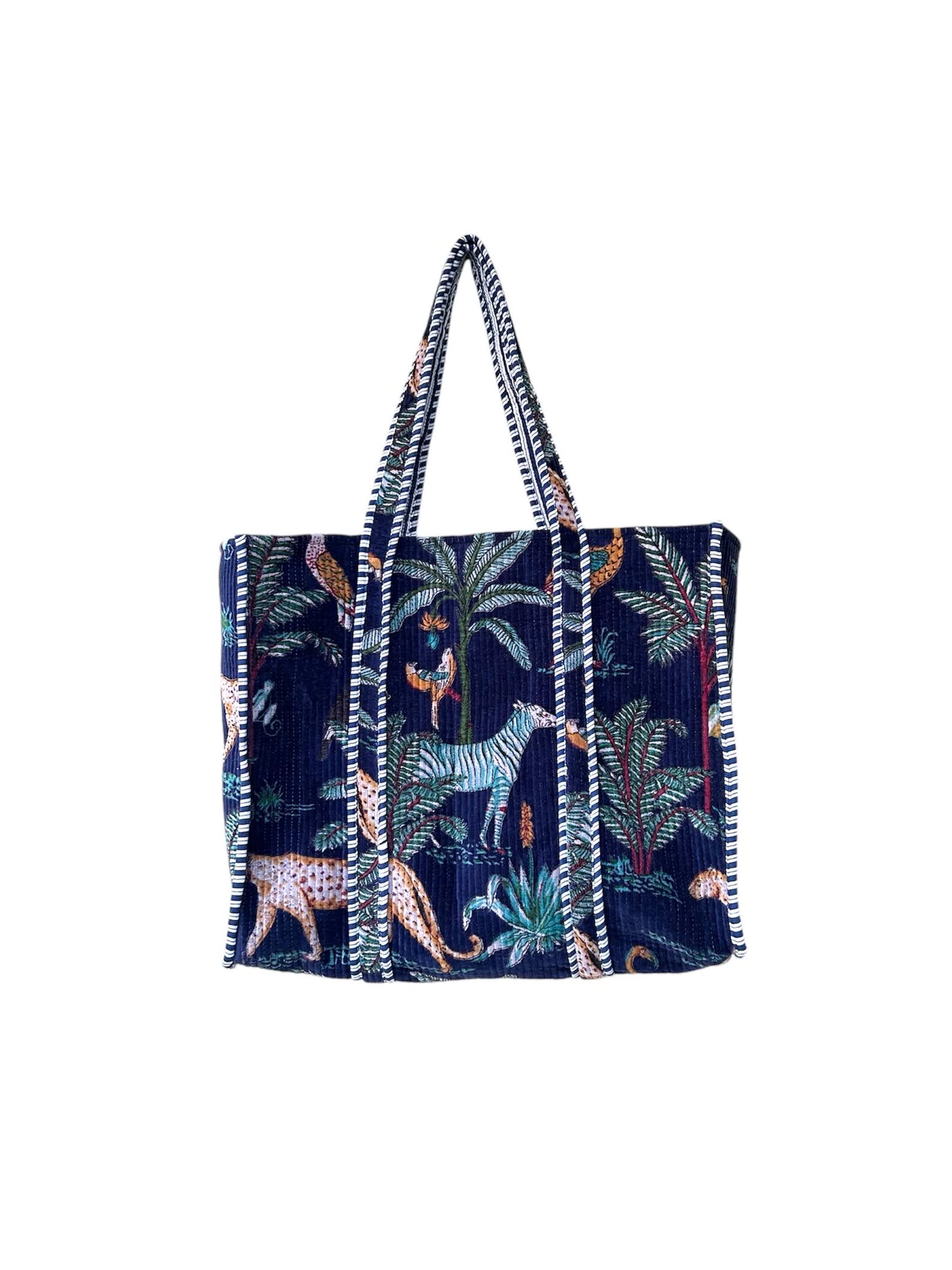 Yellow Cotton Tote Bags for Women Odhvica front view