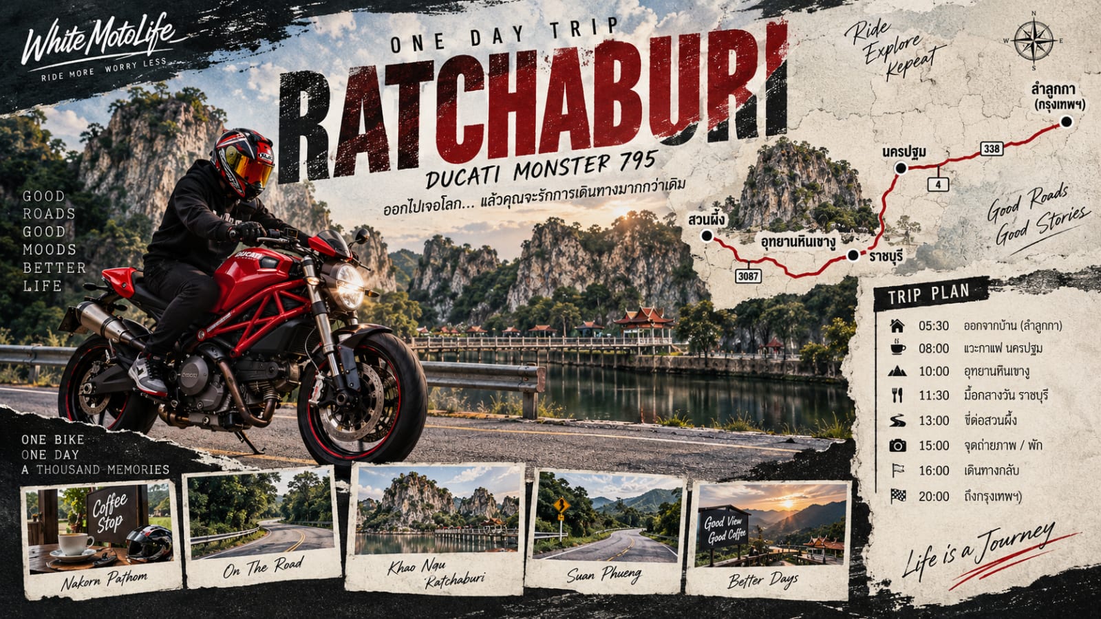 One Day Trip: Ducati Monster 795 พาเที่ยวอุทยานหินเขางู ราชบุรี