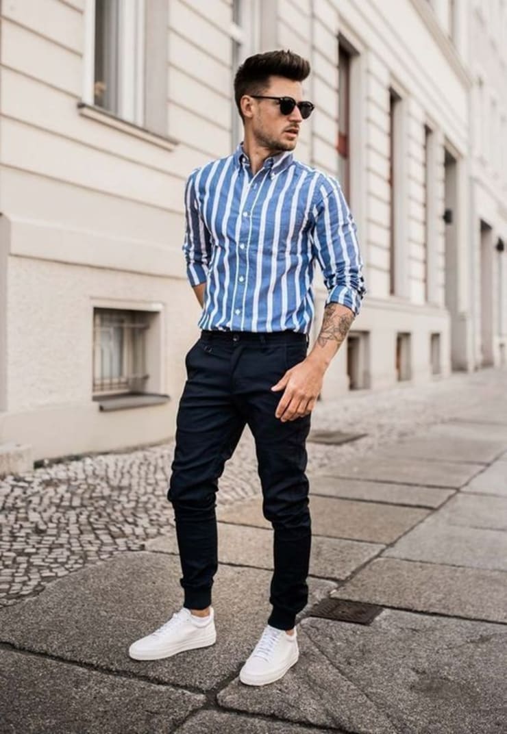 Latest Slim Fit Striped Shirt For Men 