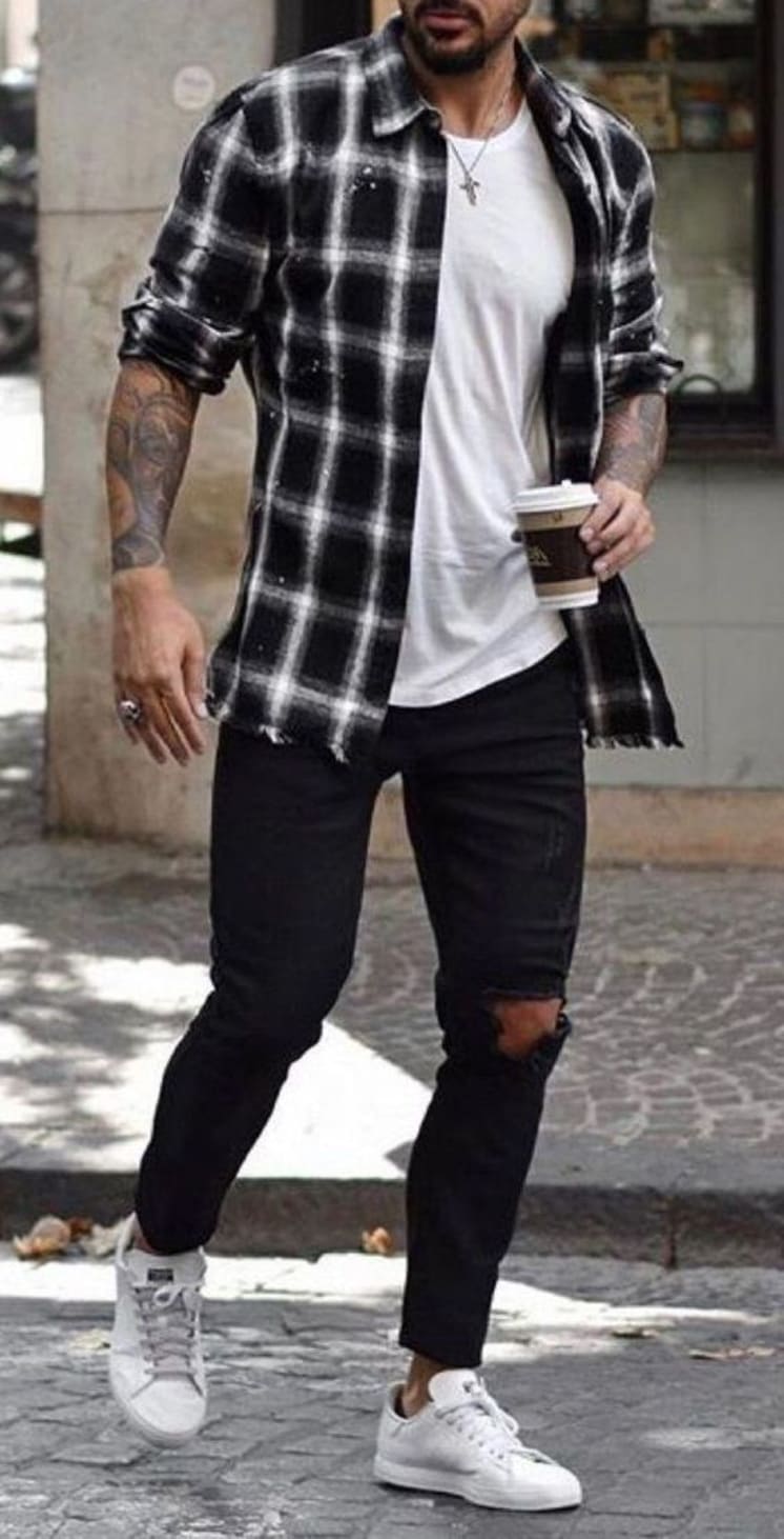 Black Shirt Combination Pants 