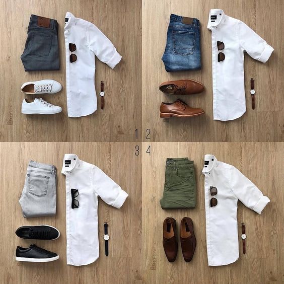 White Shirt Combination For Men 