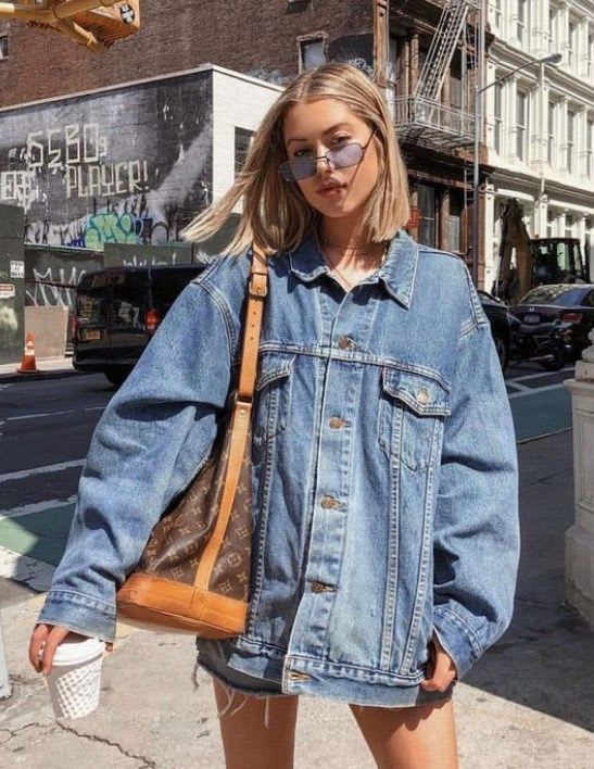 Stylish Oversized Denim Jacket Outfits 