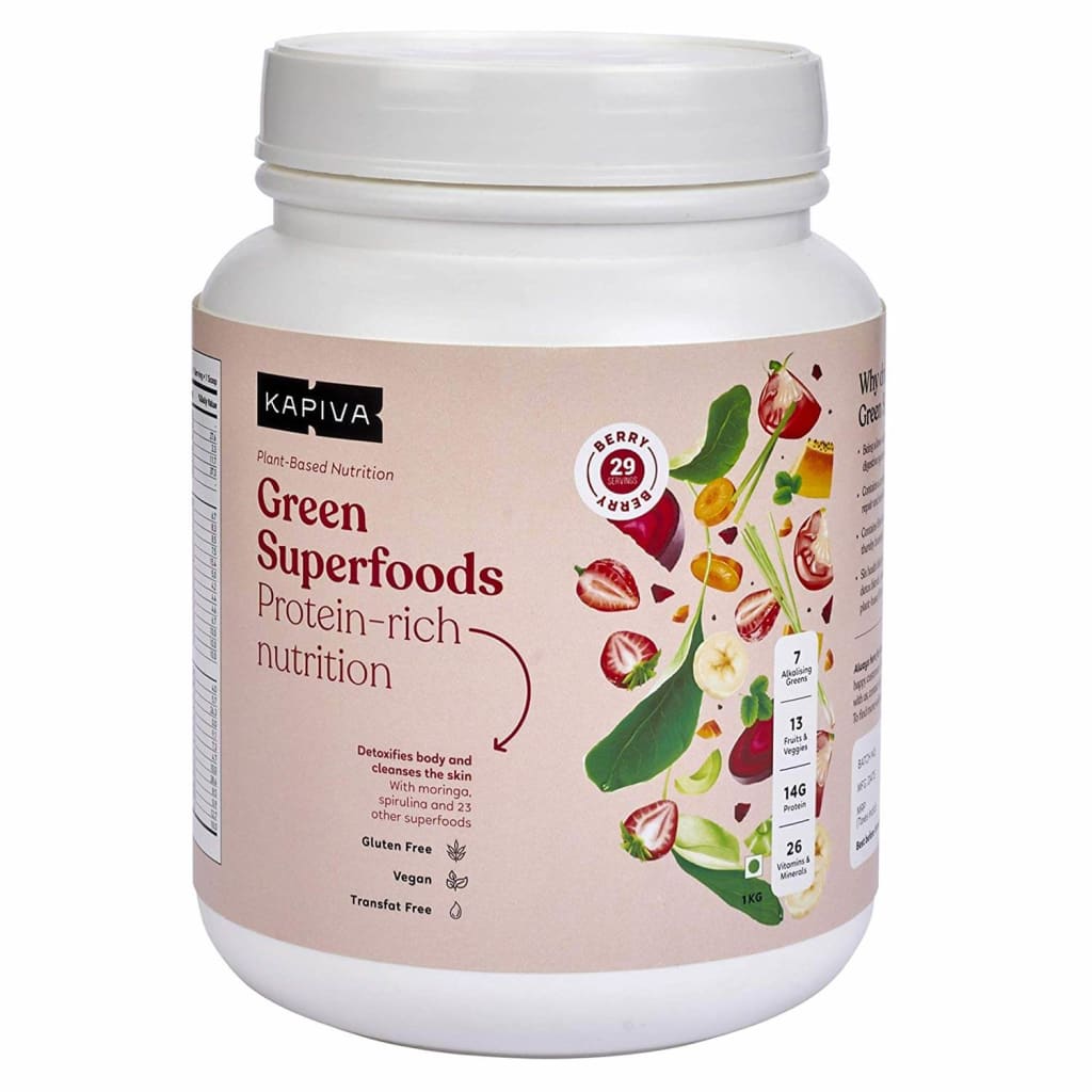 Kapiva Green Superfoods Berry Protein rich Nutrition Powder