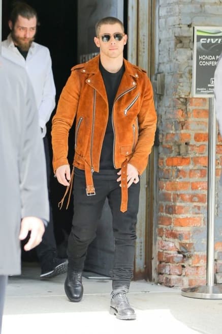FULL ZIP BIKER SUEDE JACKET