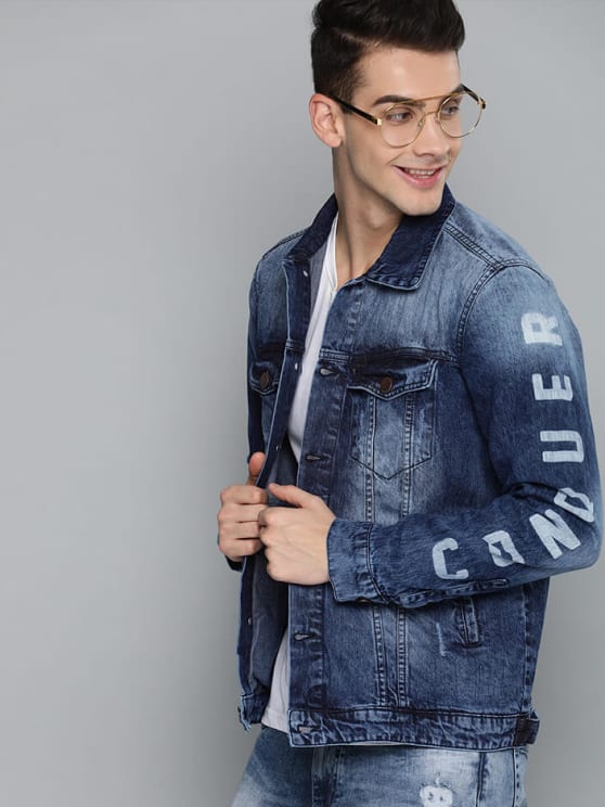 PRINTED DENIM JACKET FOR MEN