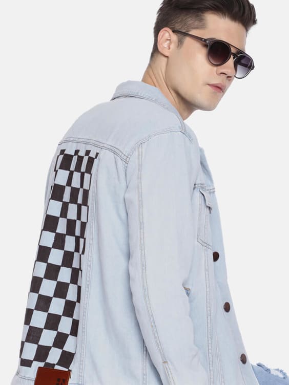 PRINTED DENIM JACKET FOR MEN