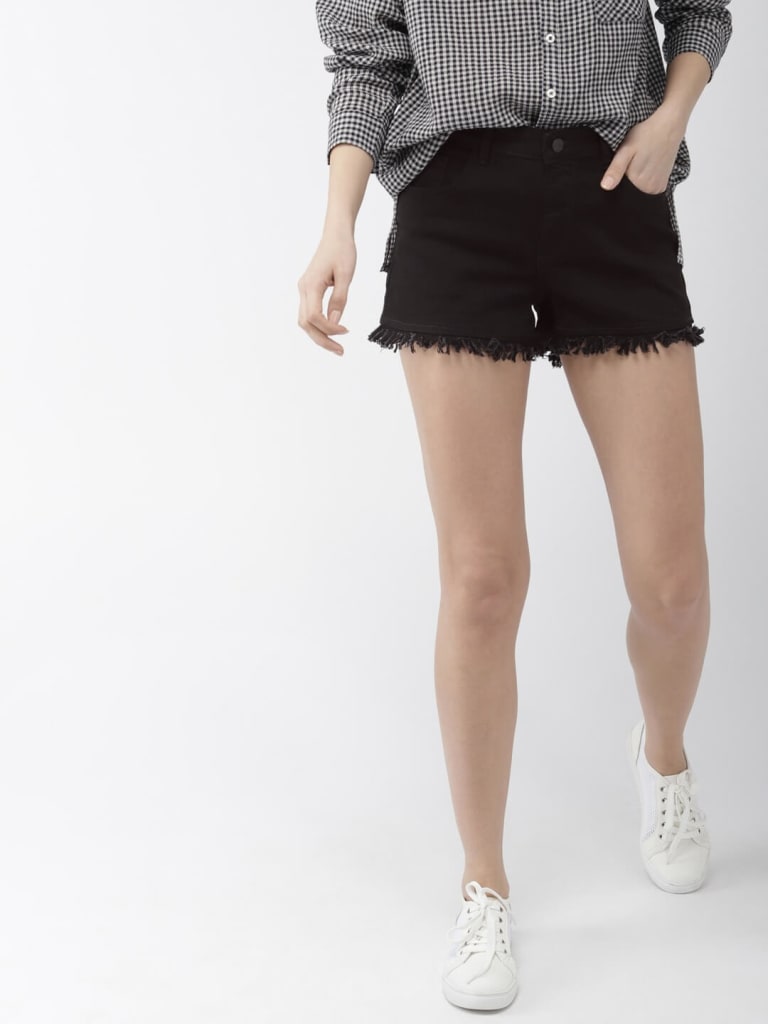 black denim shorts for women
