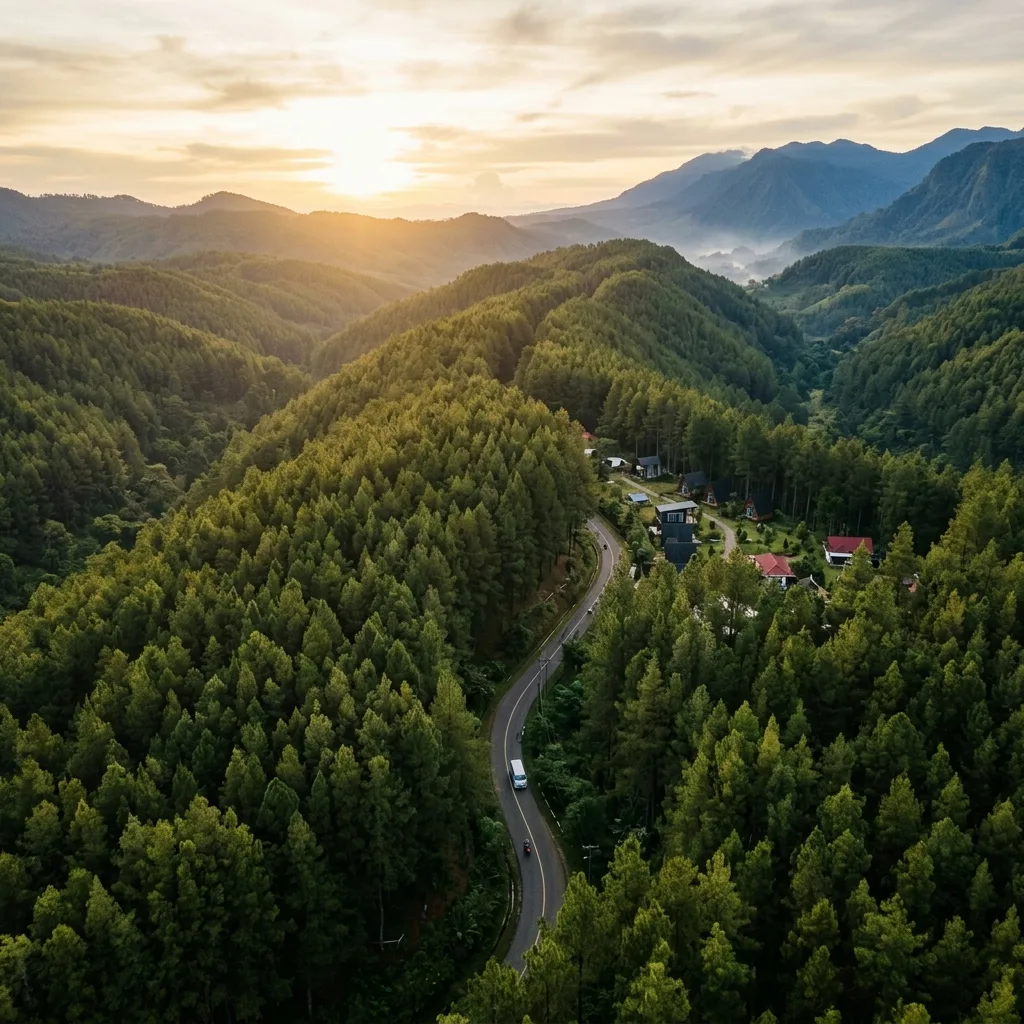 Hutan Pinus Malino yang hijau dan rimbun