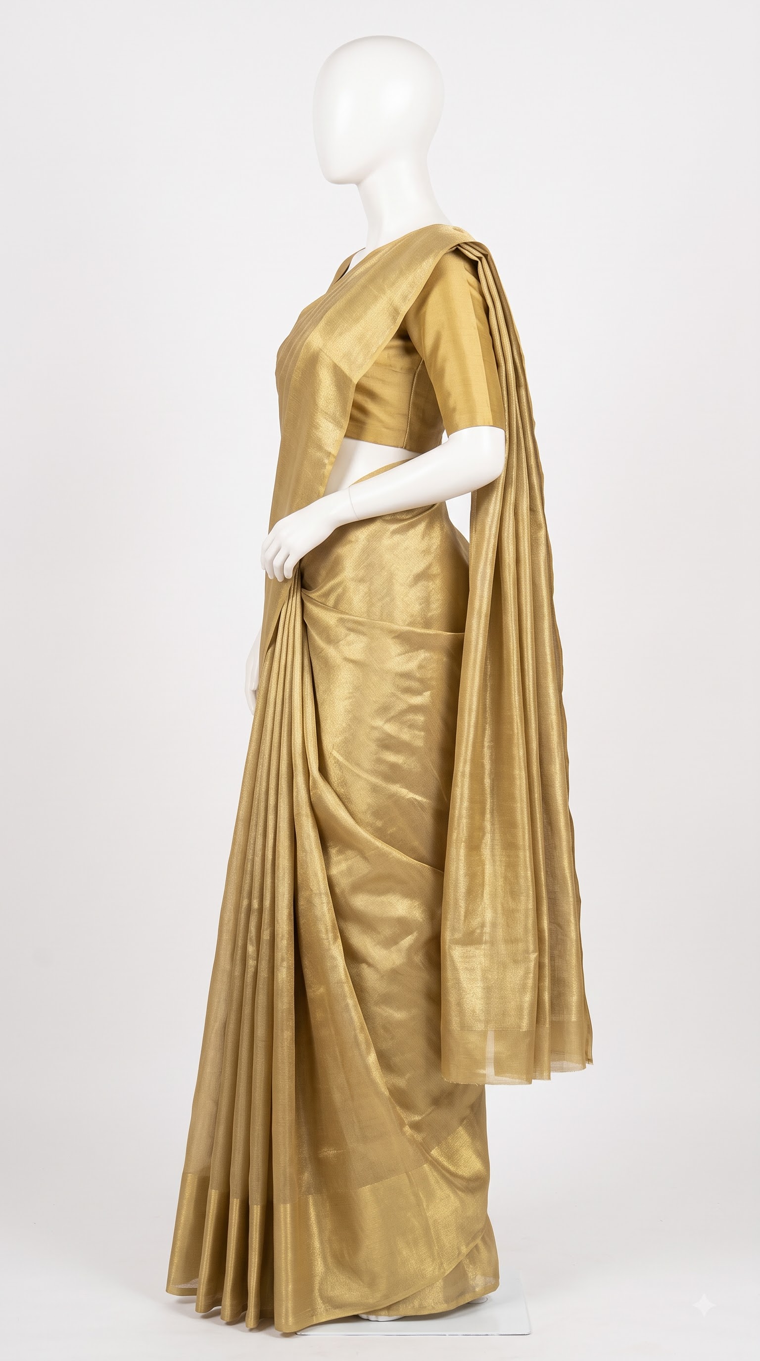 Pure Kanjivaram Silk Saree – Classic Gold view 3 - Rangam Saradha Silks