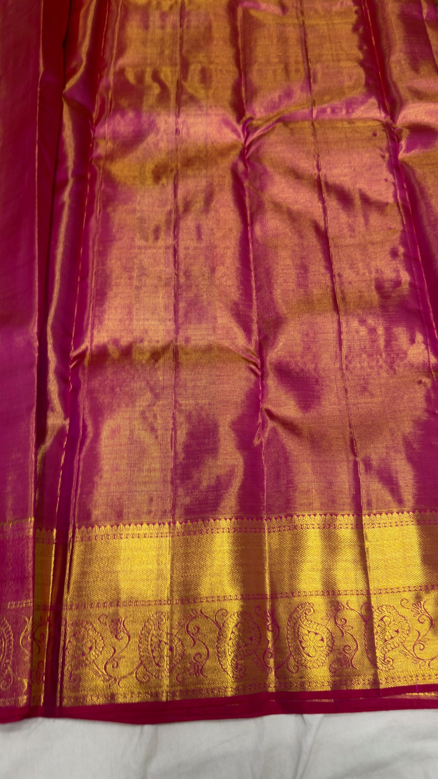 Pure Kanjivaram Silk Saree – Wine Magenta Gold Floral view 6 - Rangam Saradha Silks