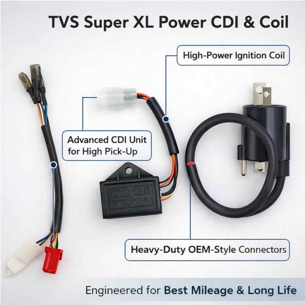 TVS Super XL Heavy Duty Power CDI Unit & Coil - High Pick-Up, Best Mileage, Long Life thumbnail 2