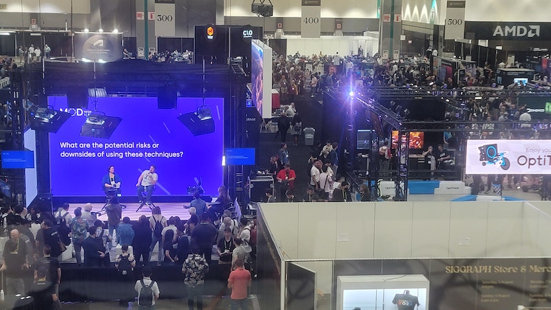 50th SIGGRAPH Graphics & Immersive Conference Expo Hall view from above