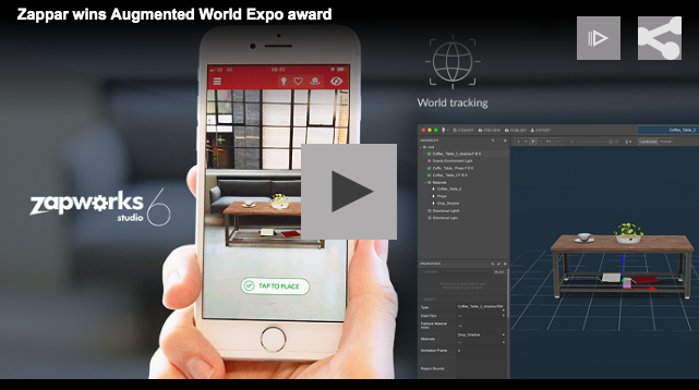 Zappar wins Augmented World Expo award