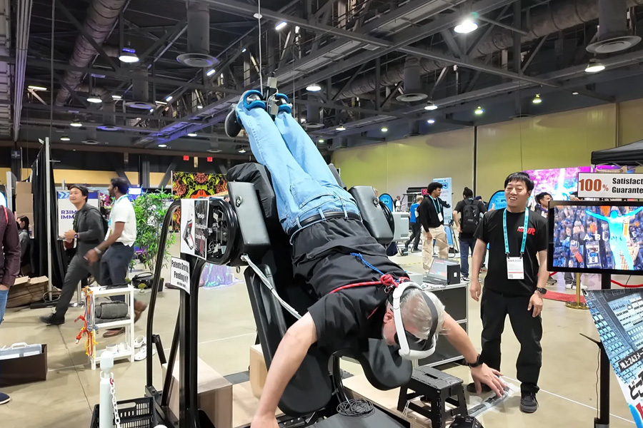 VR Bungee Jumping Simulation Tips You Over In Real Life At AWE
