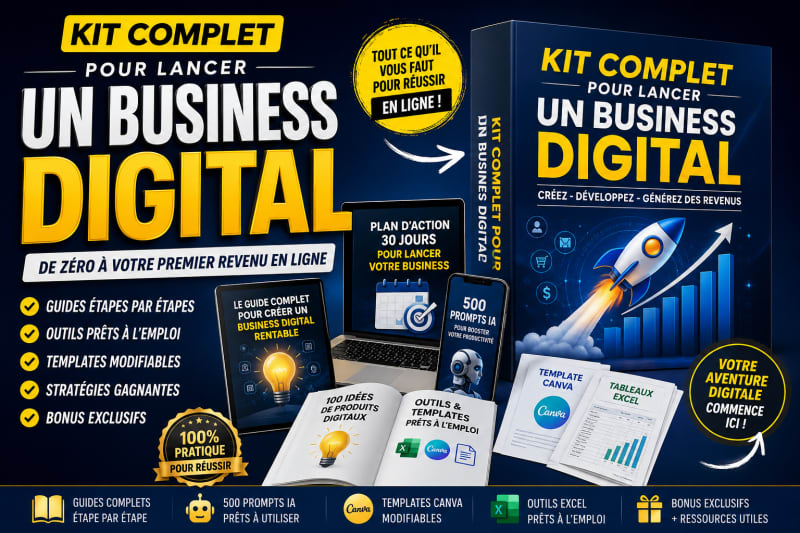 DEBUTANT VOICI TON KIT COMPLET POUR TE LANCER DANS LE ECOMMERCE