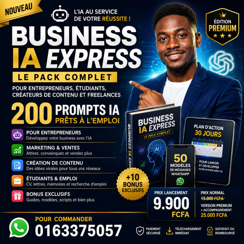Business IA Express – 200 Prompts IA, Marketing, Vente & Création de Contenu