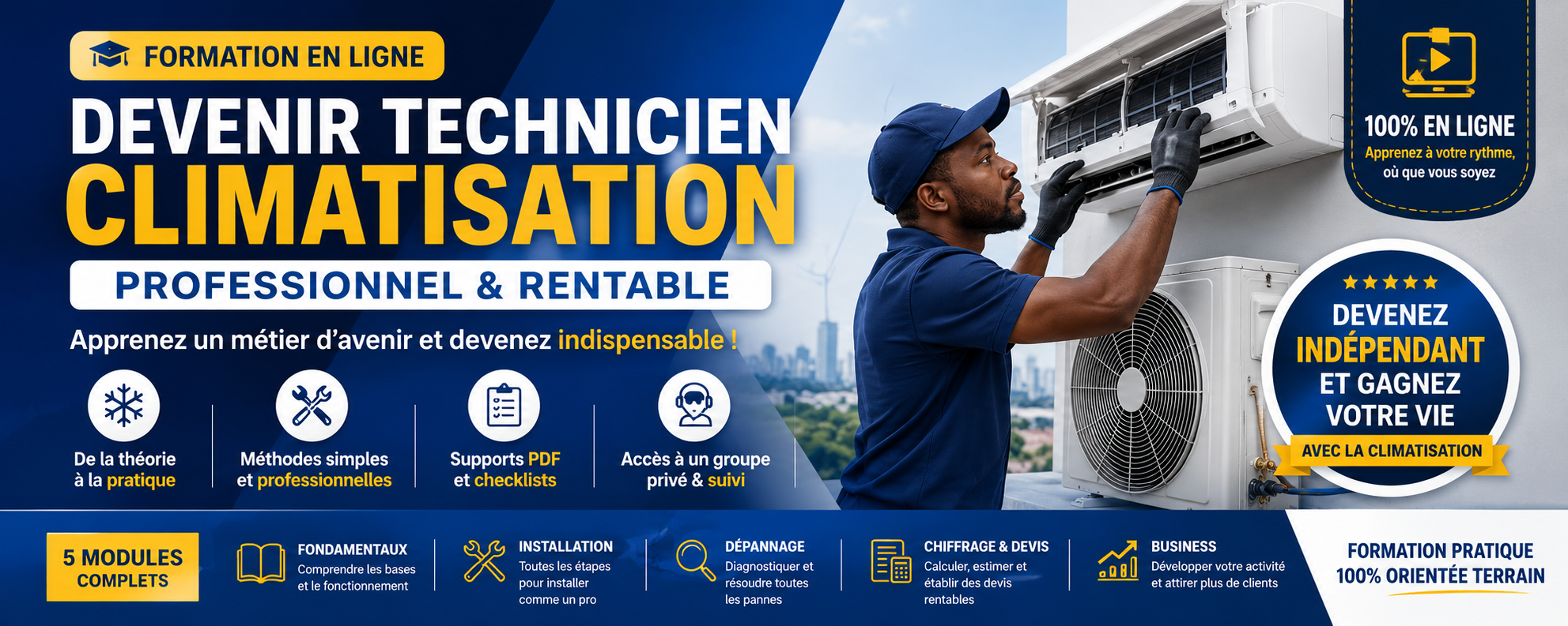 Formation pratique climatisation spécial Afrique