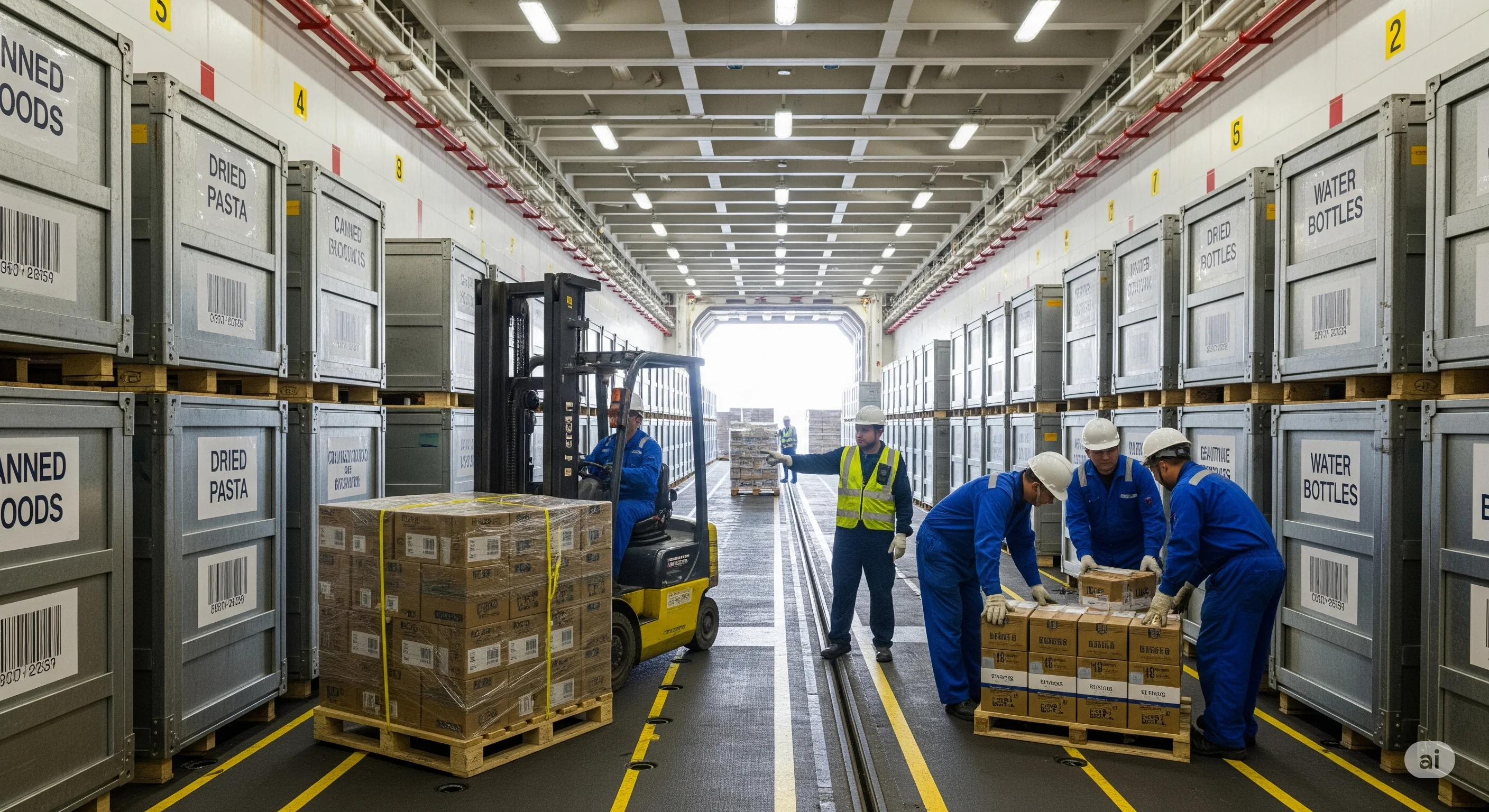 Our warehouse storing ship supplies